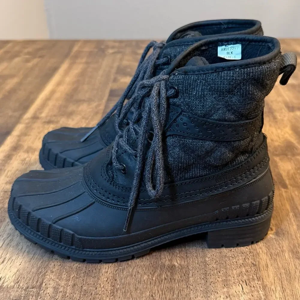 Kamik Sienna Mid 2 Duck Boots Waterproof Winter Quilted Rubber Black Women's 6
